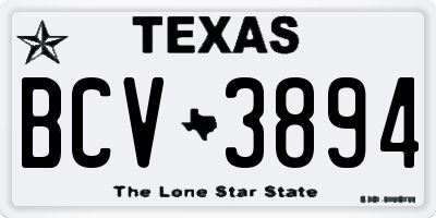 TX license plate BCV3894