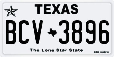 TX license plate BCV3896