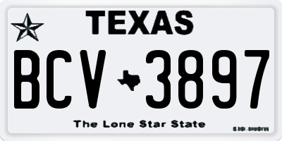 TX license plate BCV3897