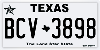 TX license plate BCV3898