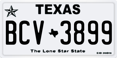 TX license plate BCV3899