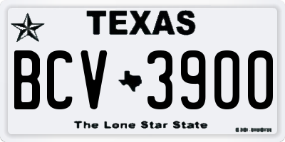 TX license plate BCV3900