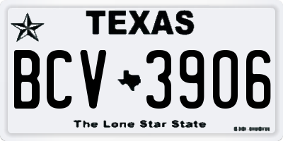 TX license plate BCV3906