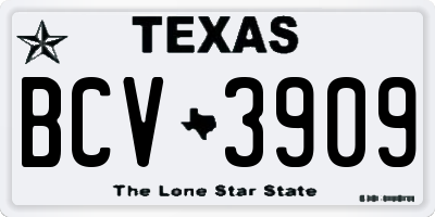 TX license plate BCV3909