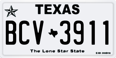 TX license plate BCV3911