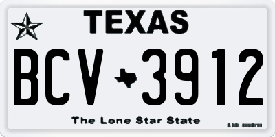 TX license plate BCV3912