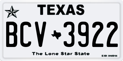 TX license plate BCV3922