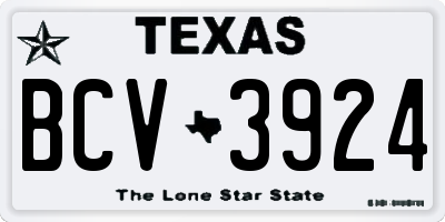 TX license plate BCV3924