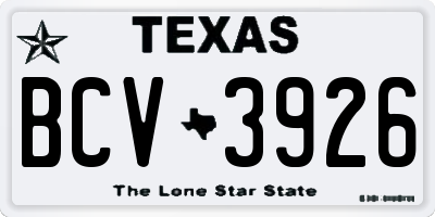 TX license plate BCV3926