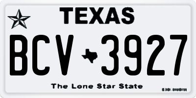 TX license plate BCV3927
