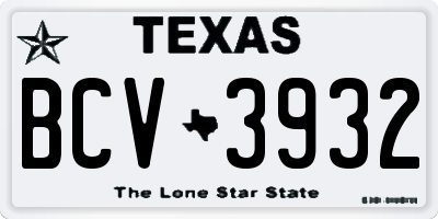 TX license plate BCV3932