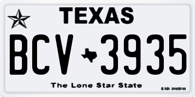 TX license plate BCV3935