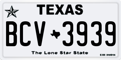 TX license plate BCV3939