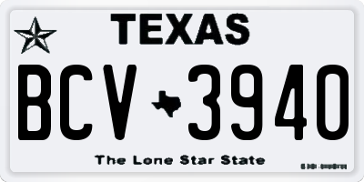 TX license plate BCV3940