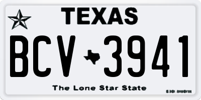 TX license plate BCV3941