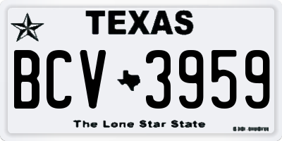 TX license plate BCV3959