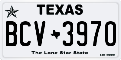 TX license plate BCV3970