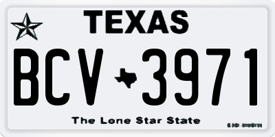 TX license plate BCV3971
