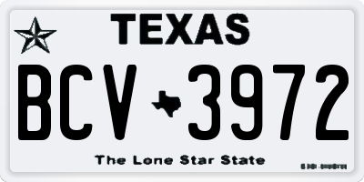 TX license plate BCV3972