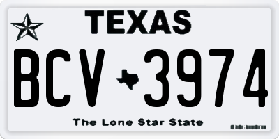 TX license plate BCV3974