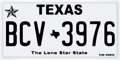 TX license plate BCV3976