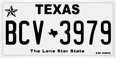 TX license plate BCV3979