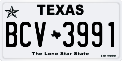 TX license plate BCV3991