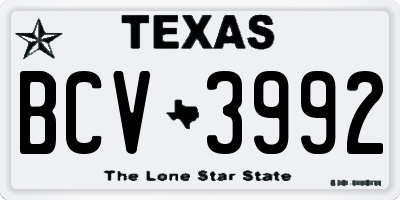 TX license plate BCV3992