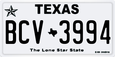 TX license plate BCV3994