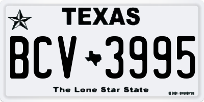 TX license plate BCV3995