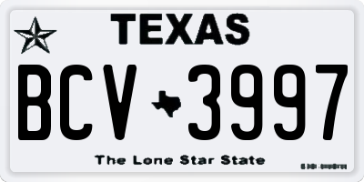 TX license plate BCV3997