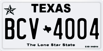 TX license plate BCV4004