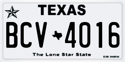 TX license plate BCV4016