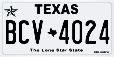 TX license plate BCV4024
