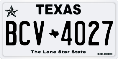 TX license plate BCV4027