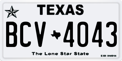TX license plate BCV4043
