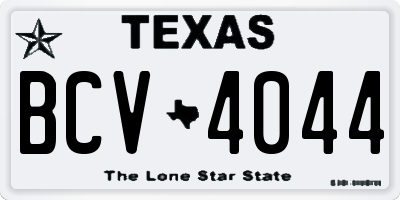 TX license plate BCV4044
