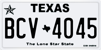 TX license plate BCV4045