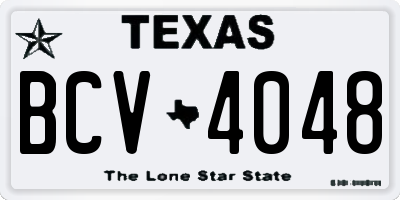TX license plate BCV4048