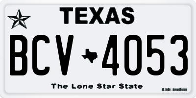 TX license plate BCV4053