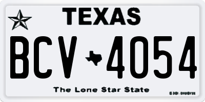 TX license plate BCV4054