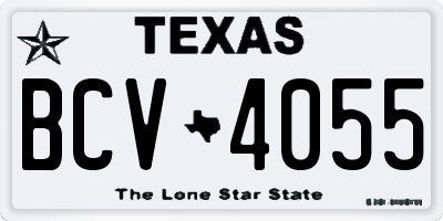 TX license plate BCV4055