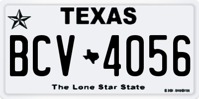 TX license plate BCV4056