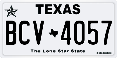 TX license plate BCV4057