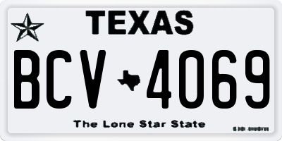 TX license plate BCV4069