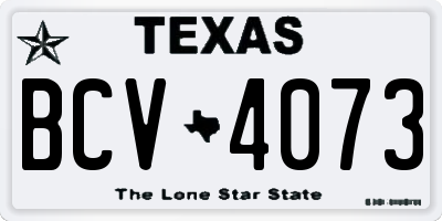 TX license plate BCV4073