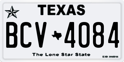 TX license plate BCV4084