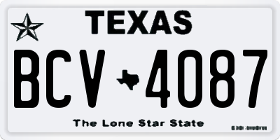 TX license plate BCV4087
