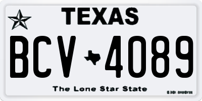 TX license plate BCV4089