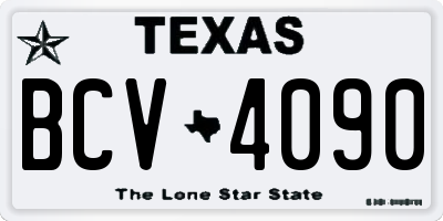 TX license plate BCV4090